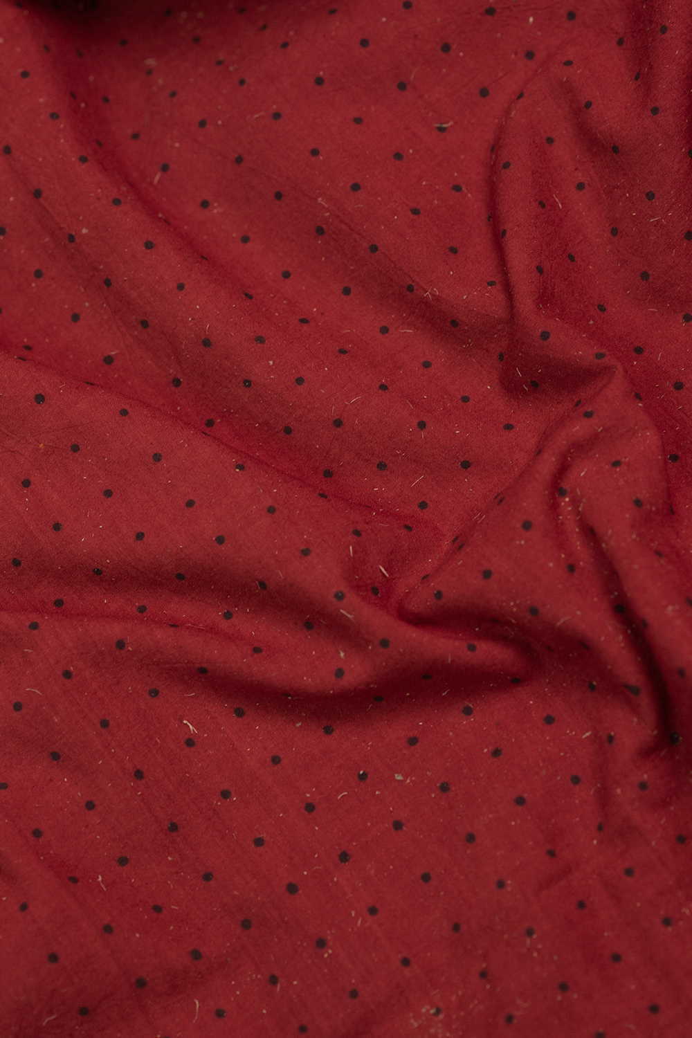 Dots on Maroon Ajrak Cotton Fabric