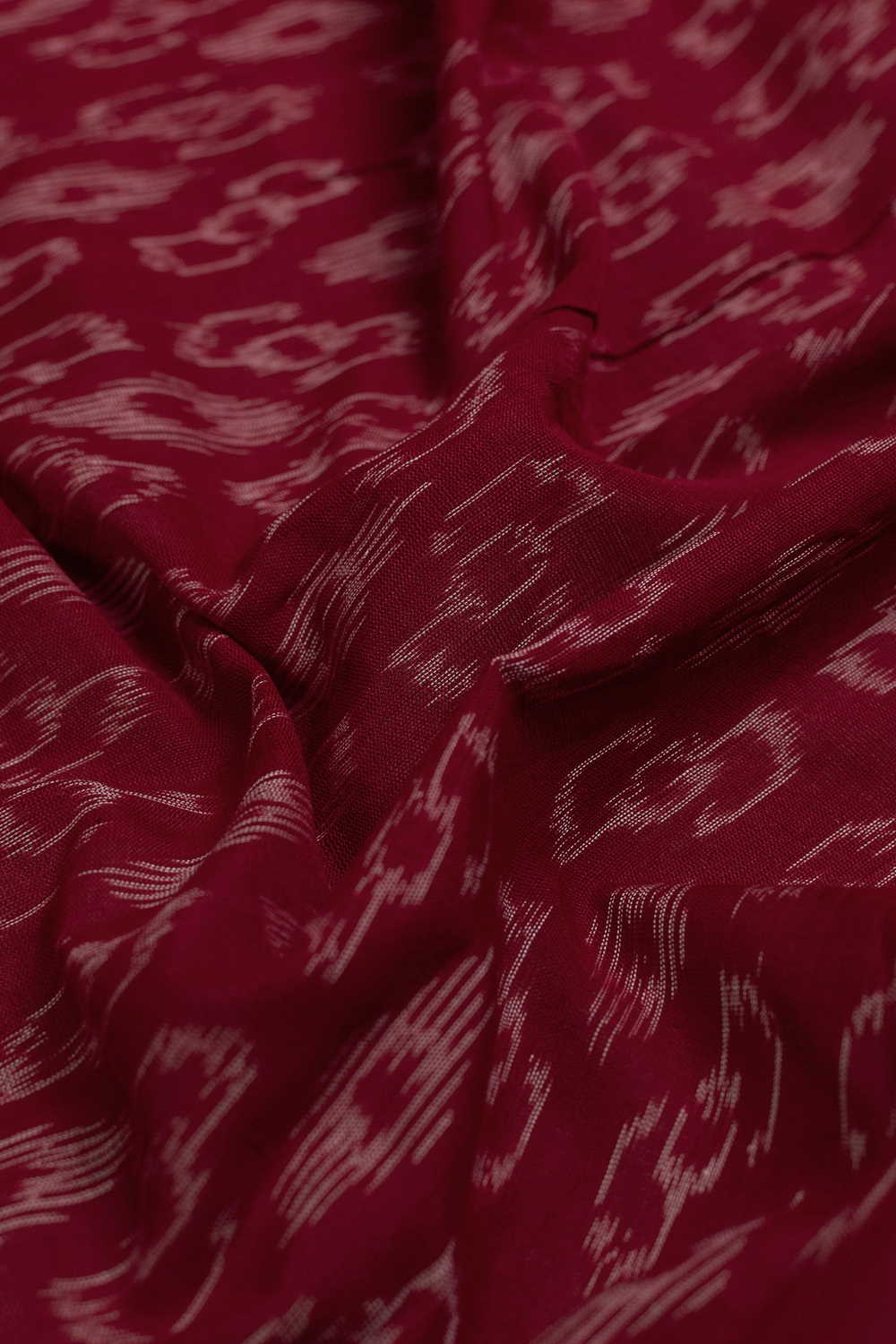 Brick Maroon Orissa Ikat Cotton Fabric