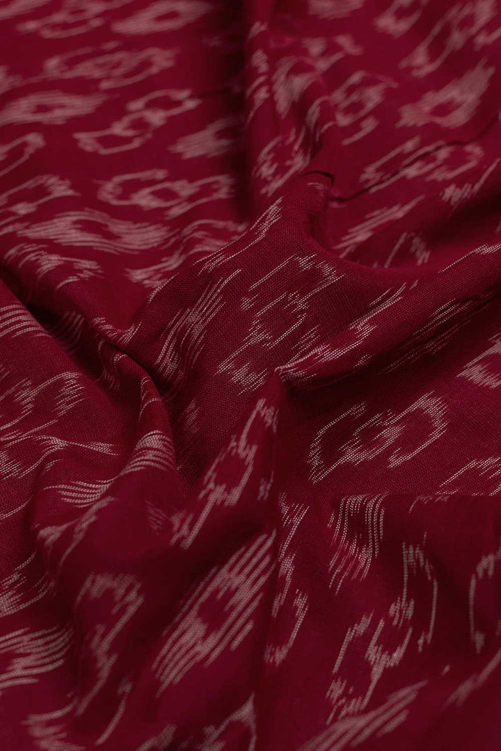Brick Maroon Orissa Ikat Cotton Fabric