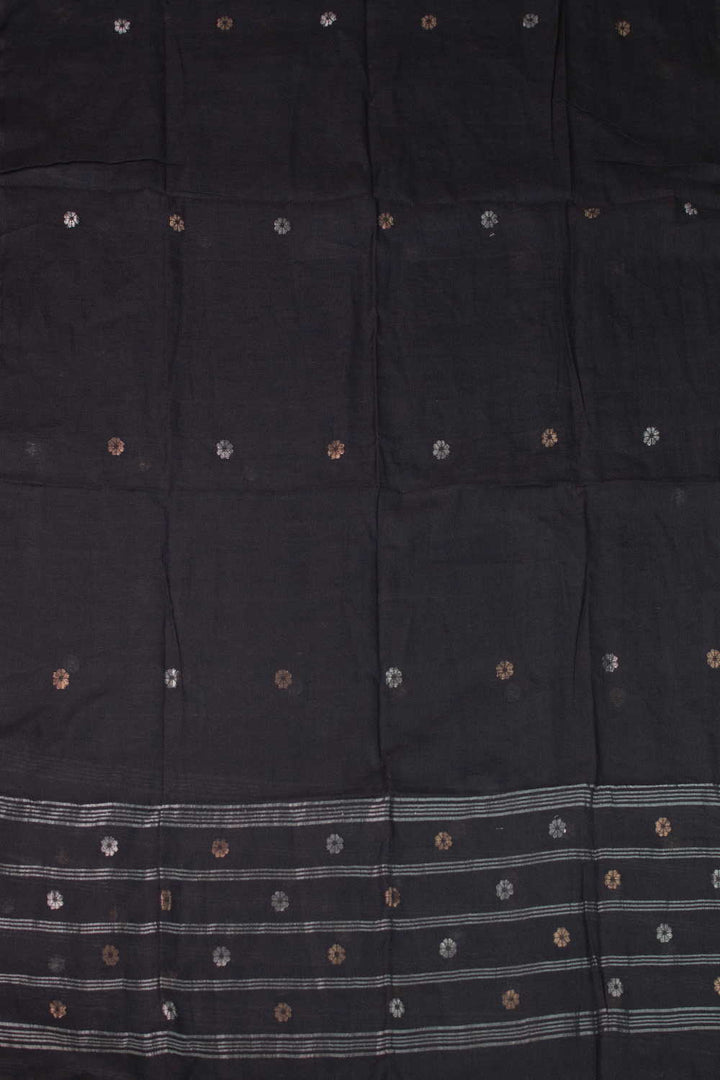 Zari Buttas - Black Jamdani Cotton Dupatta