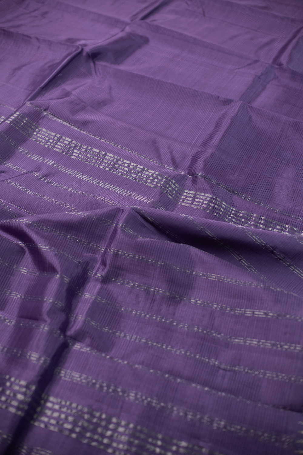 Purple Mangalagiri Silk Cotton saree with Kantha Blouse