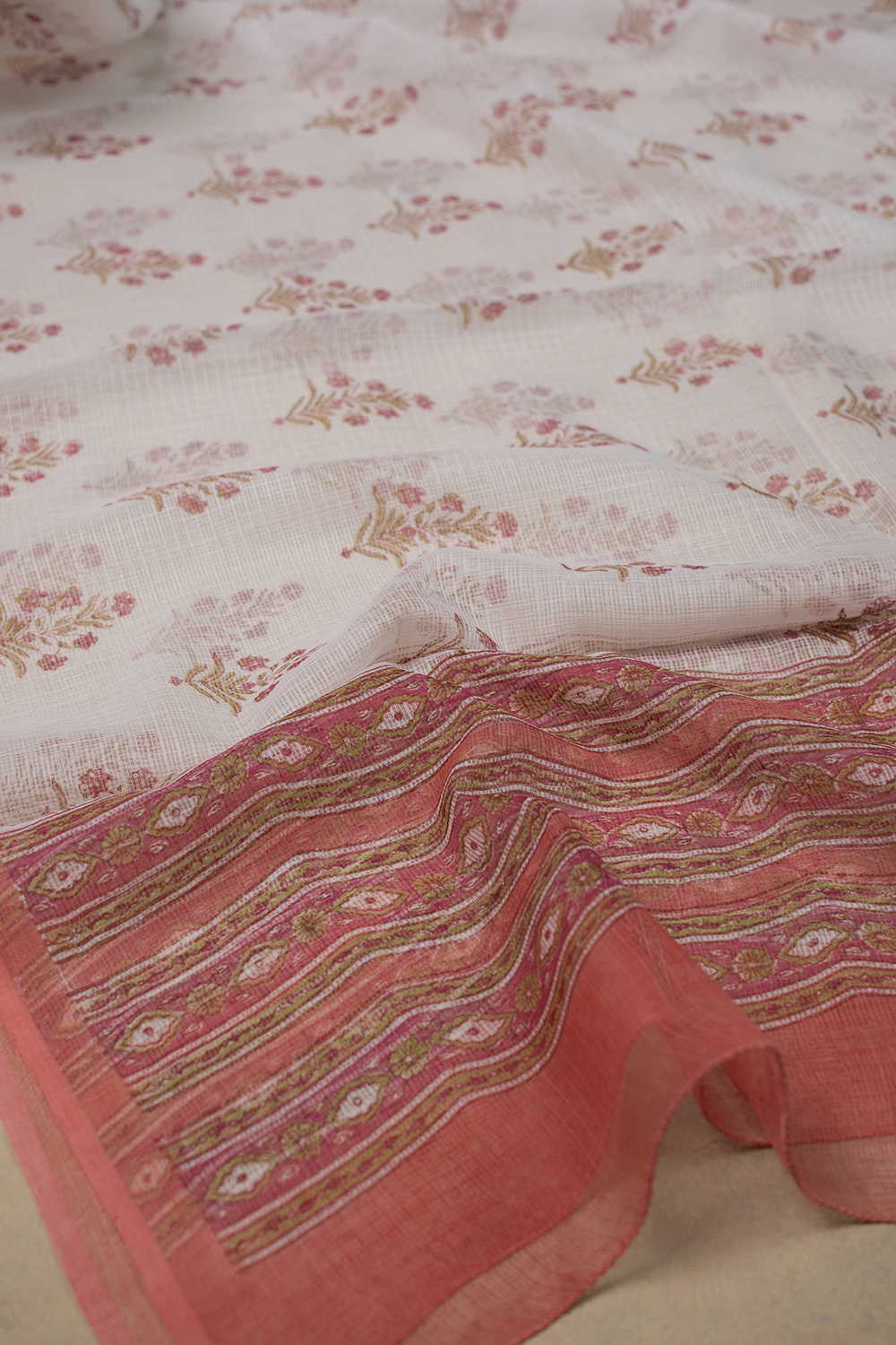 Block Printed Cotton Dupatta - Matkatus 