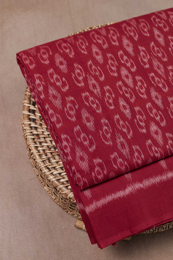 Brick Maroon Orissa Ikat Cotton Fabric