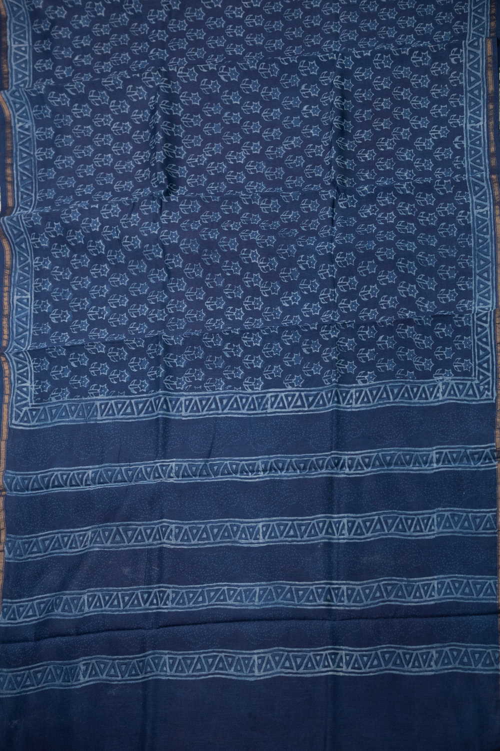 Block Printed Silk Cotton Saree - Matkatus 