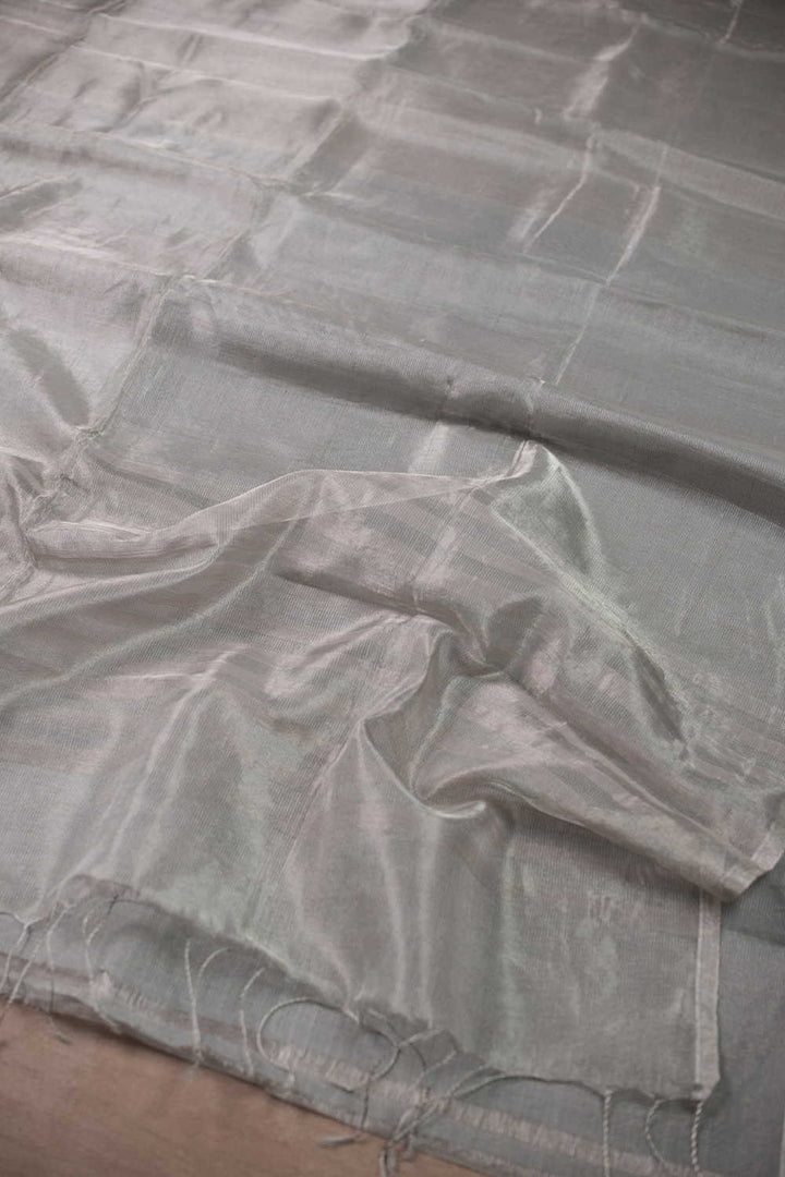 Pure Silver Maheshwari Silk saree