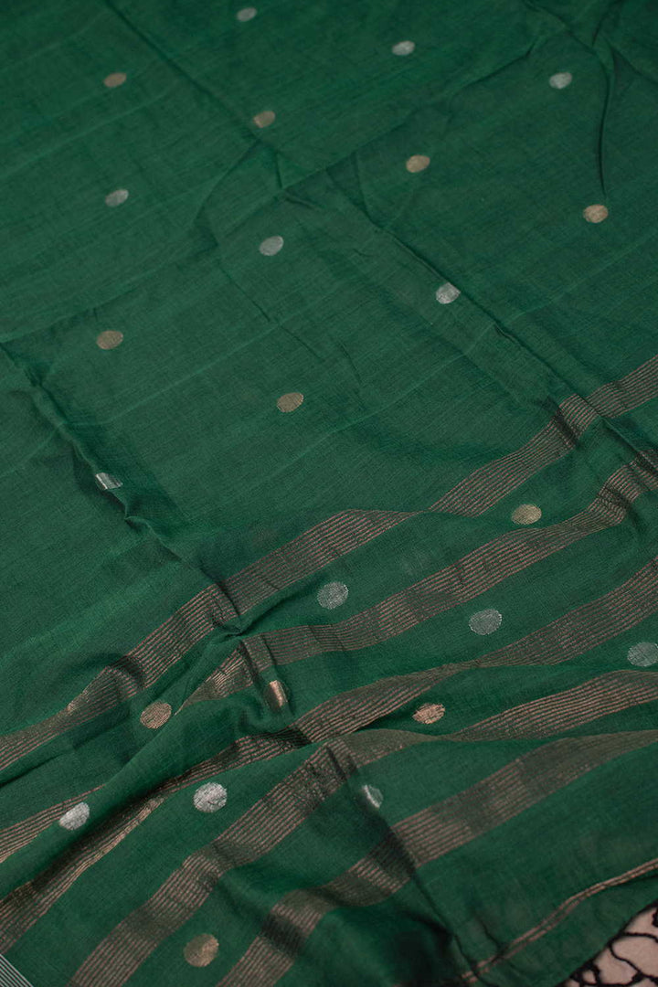 Bottle Green Jamdani Cotton Dupatta