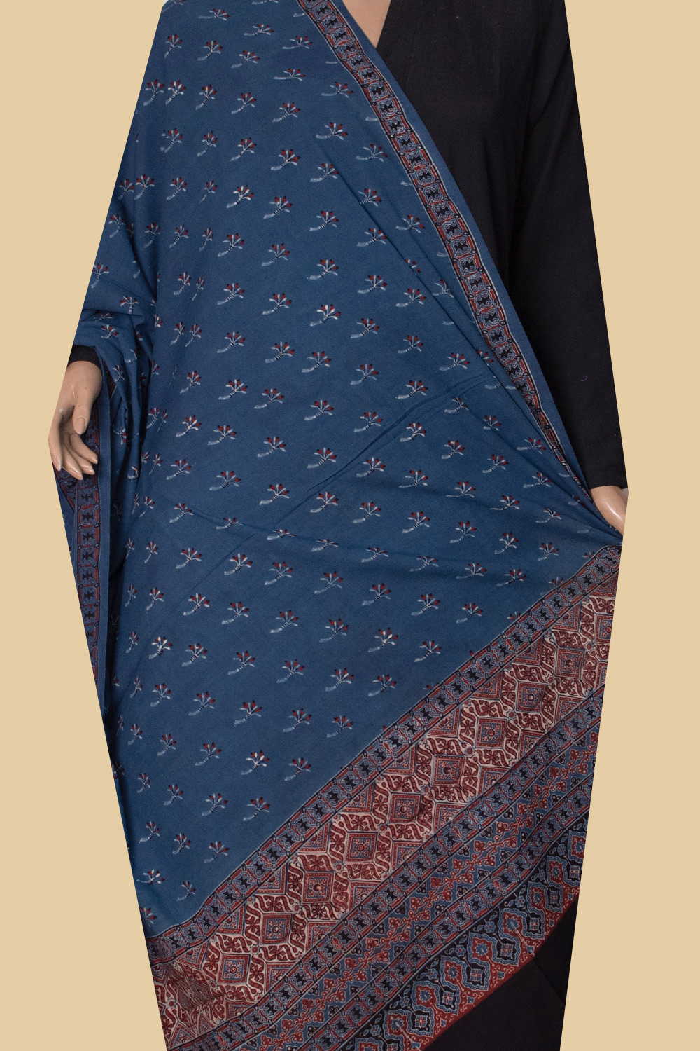 Ajrak Cotton Dupatta - Matkatus 