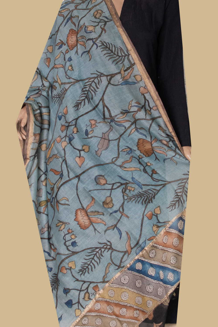 Painted Kalamkari Dupatta - Matkatus