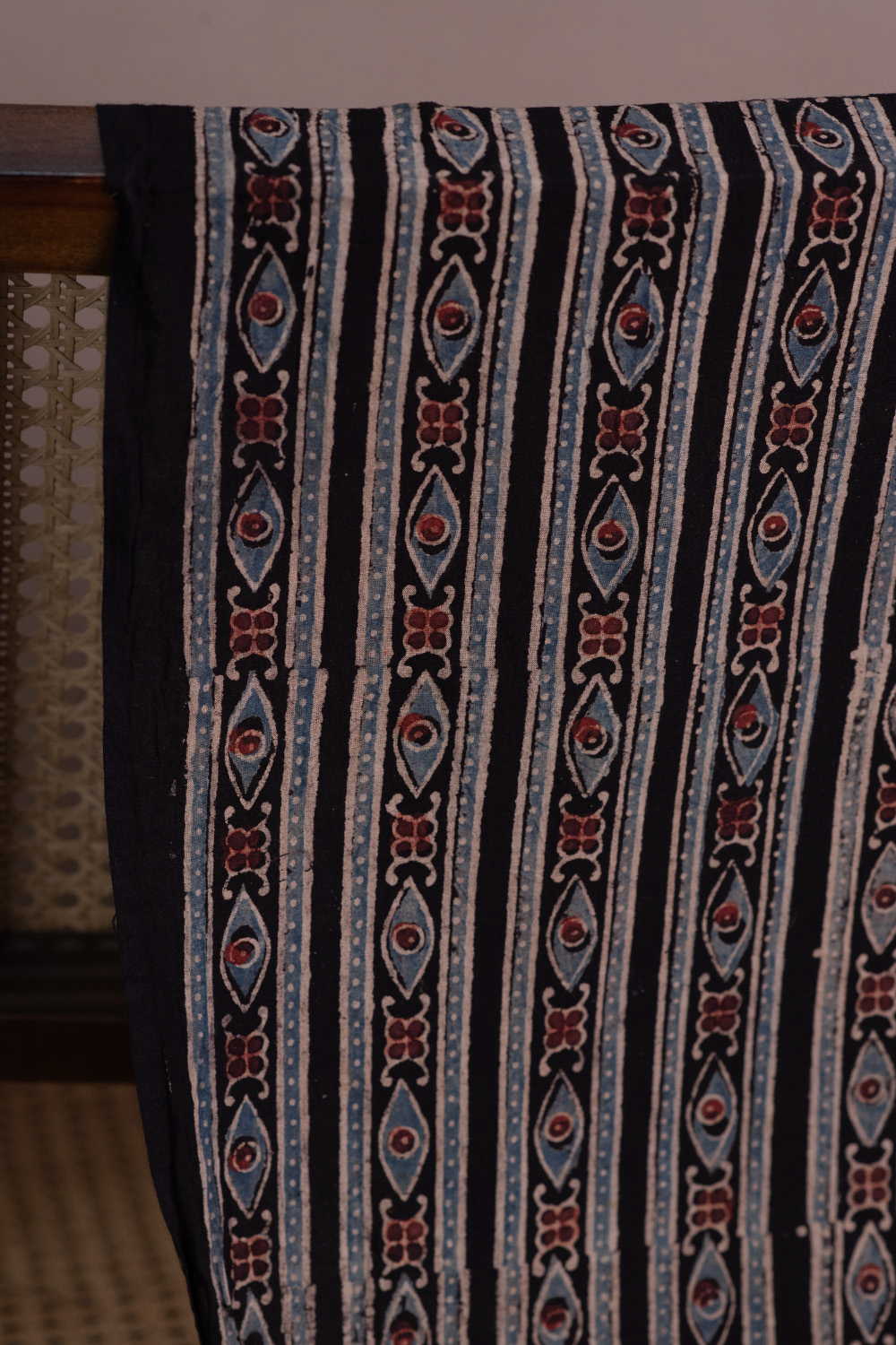 Black Ajrak Cotton Fabric