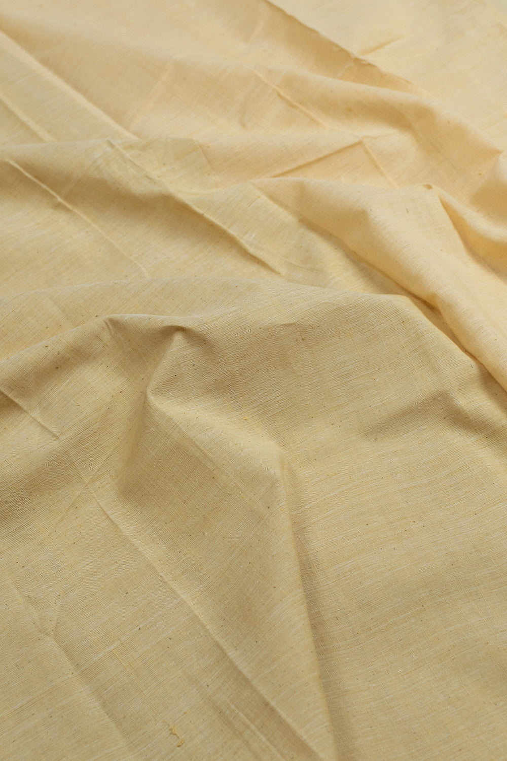 Light Yellow Handspun Handwoven Cotton Fabric