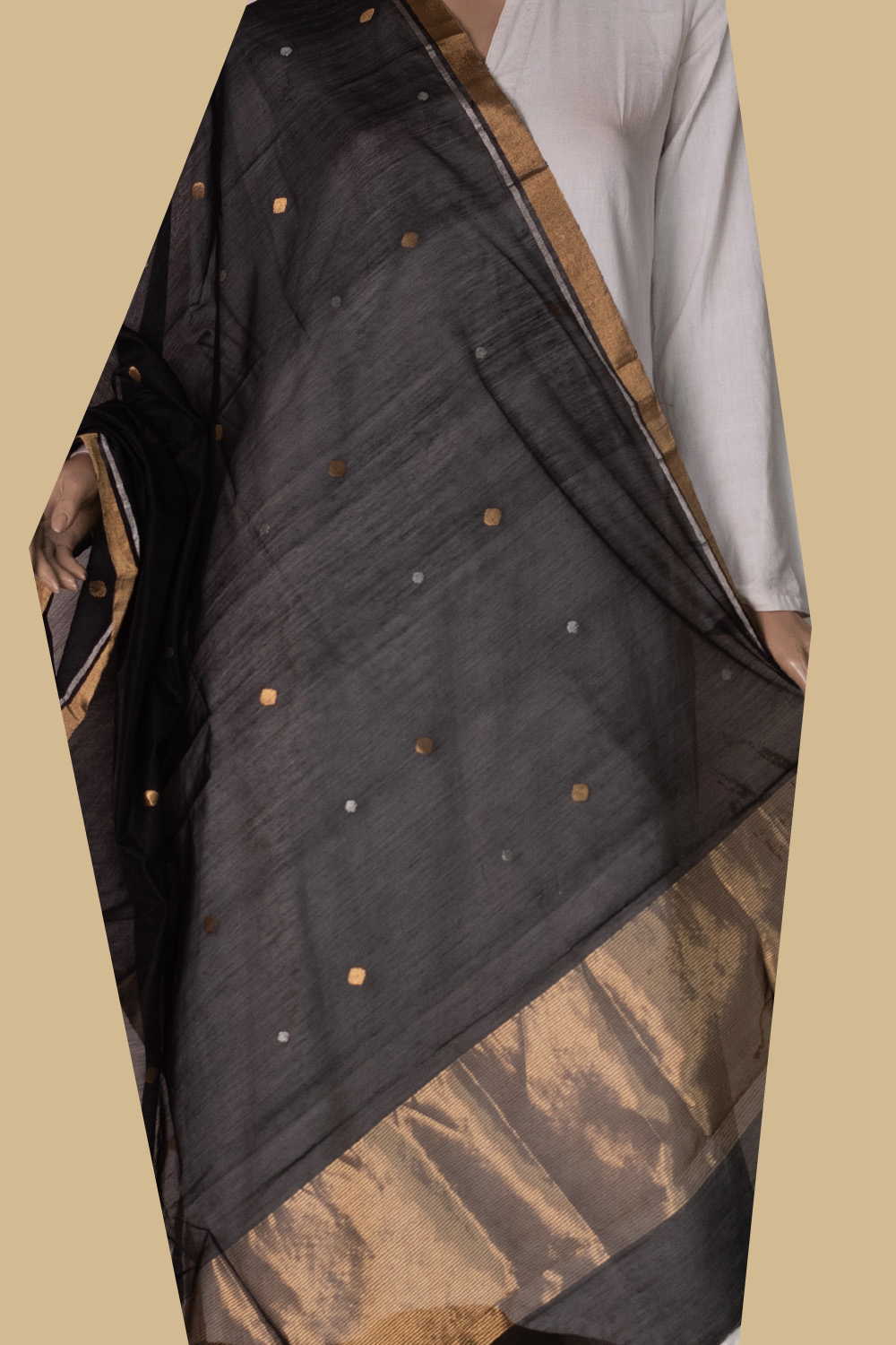 Chanderi Silk Cotton Dupatta - Matkatus 