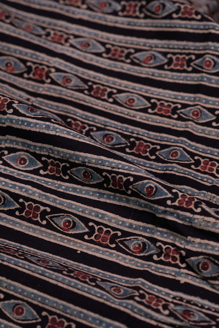 Black Ajrak Cotton Fabric