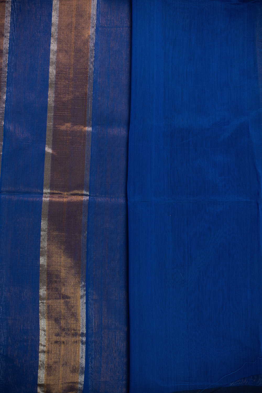 Royal Blue & Gold Maheshwari Silk Cotton saree