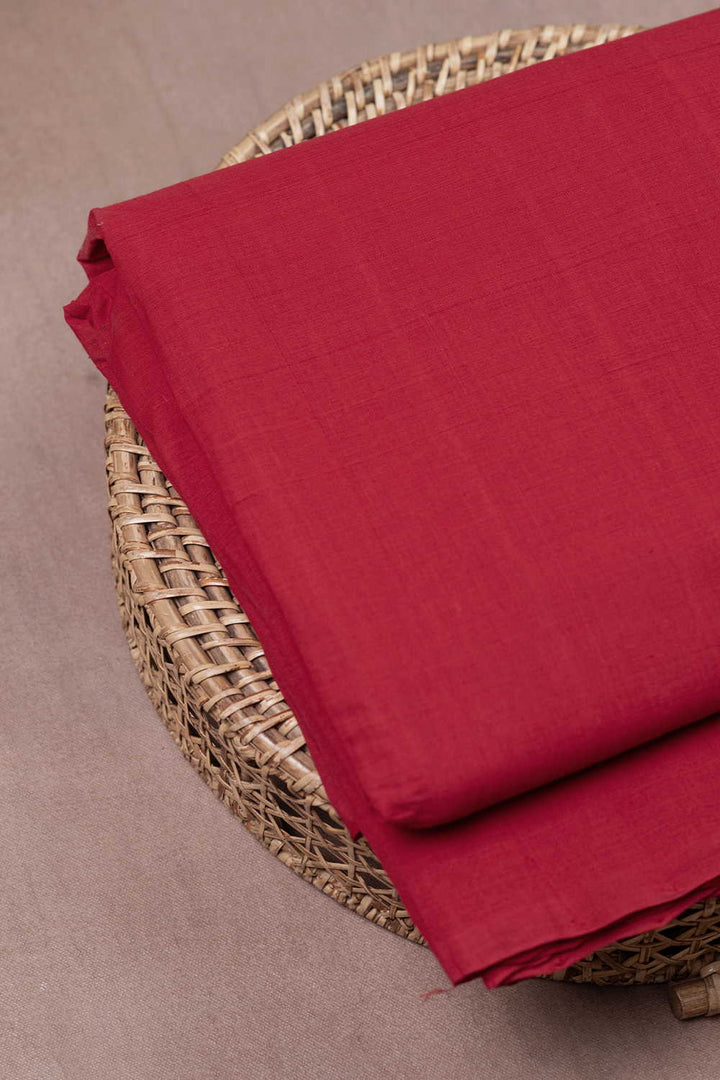 Dark Red Mangalagiri Cotton Fabric