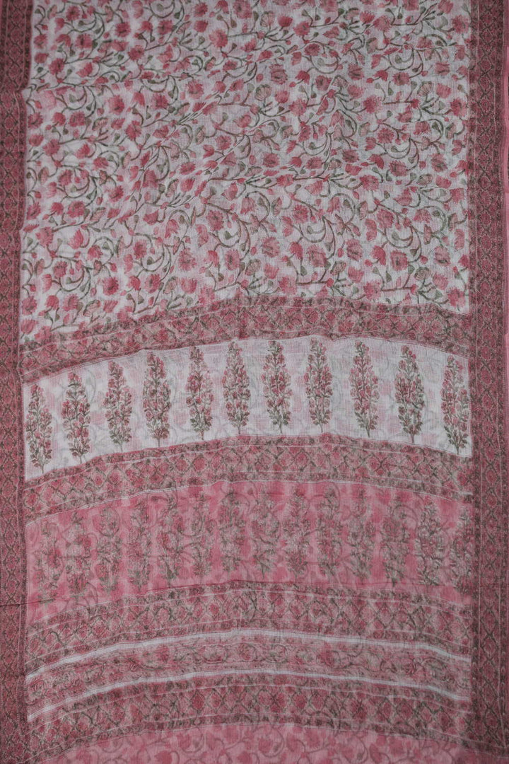 Block Printed Cotton Saree - Matkatus