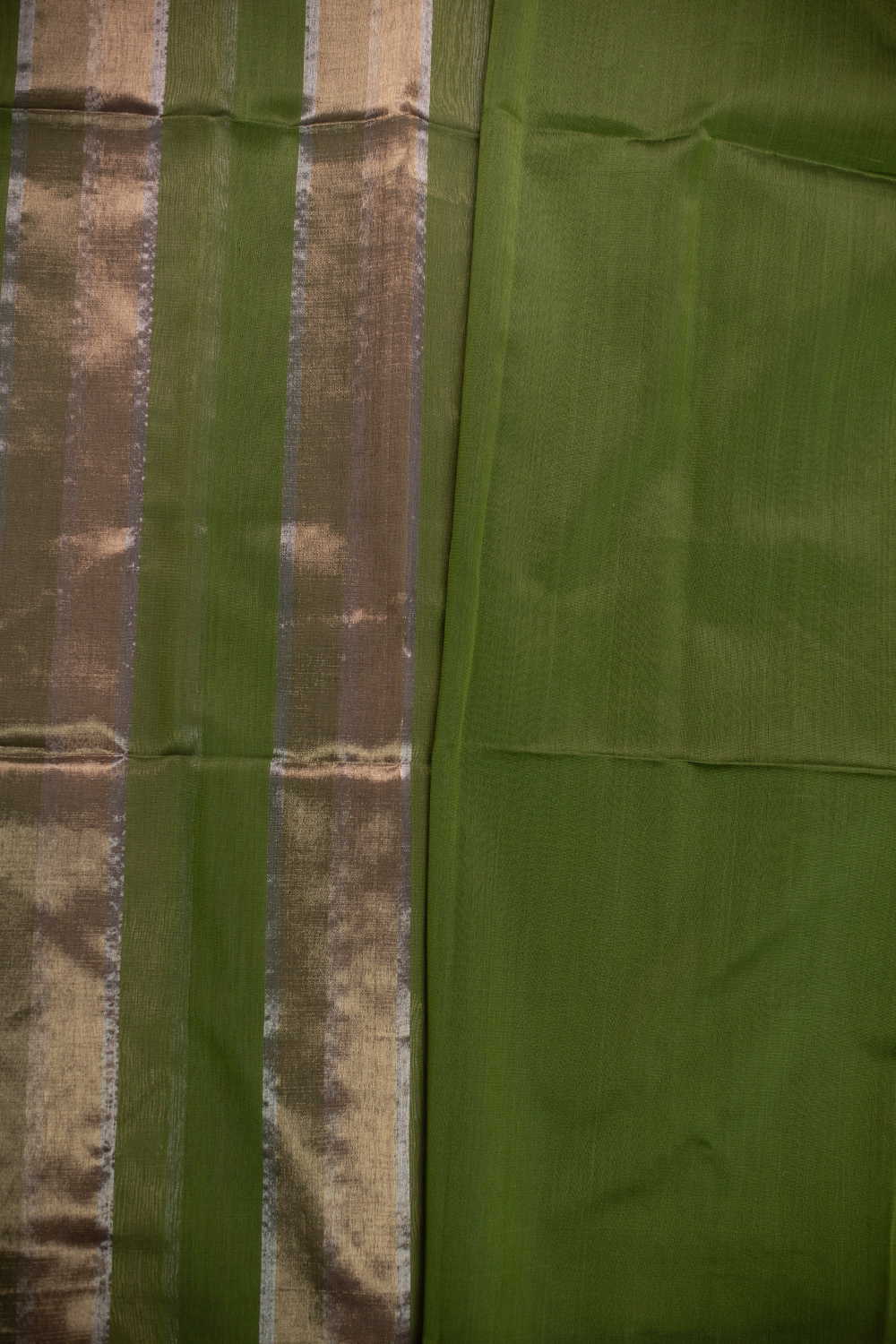 Green with Gold Maheshwari Silk Cotton saree