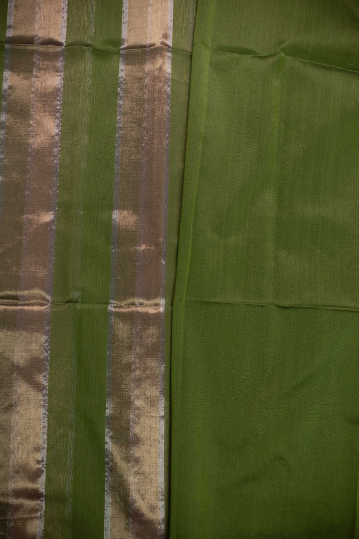 Green with Gold Maheshwari Silk Cotton saree