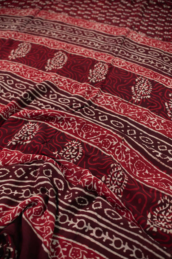 Wine Maroon Semi Georgette saree