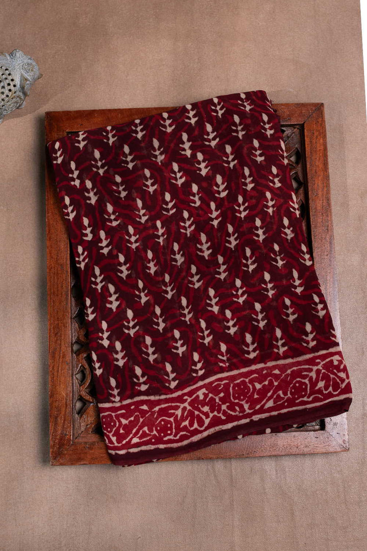 Wine Maroon Semi Georgette saree