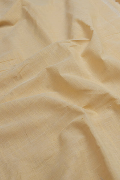 Creamy Yellow Handspun Handwoven Cotton Fabric