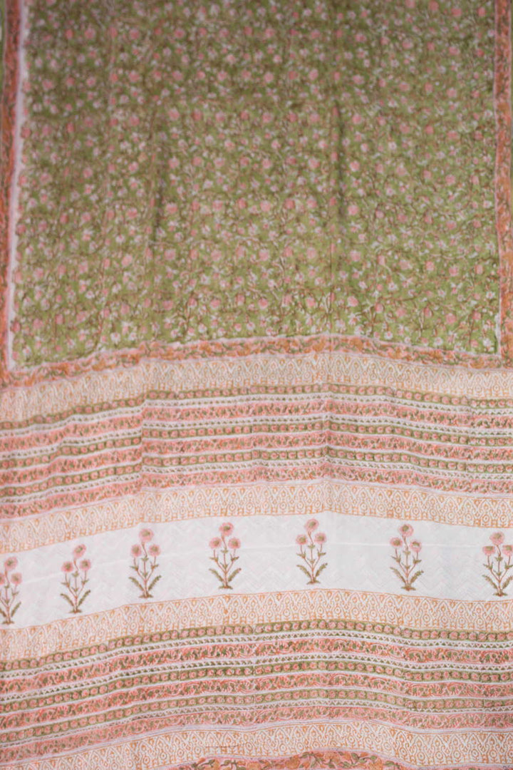 Green Garden Semi Georgette saree