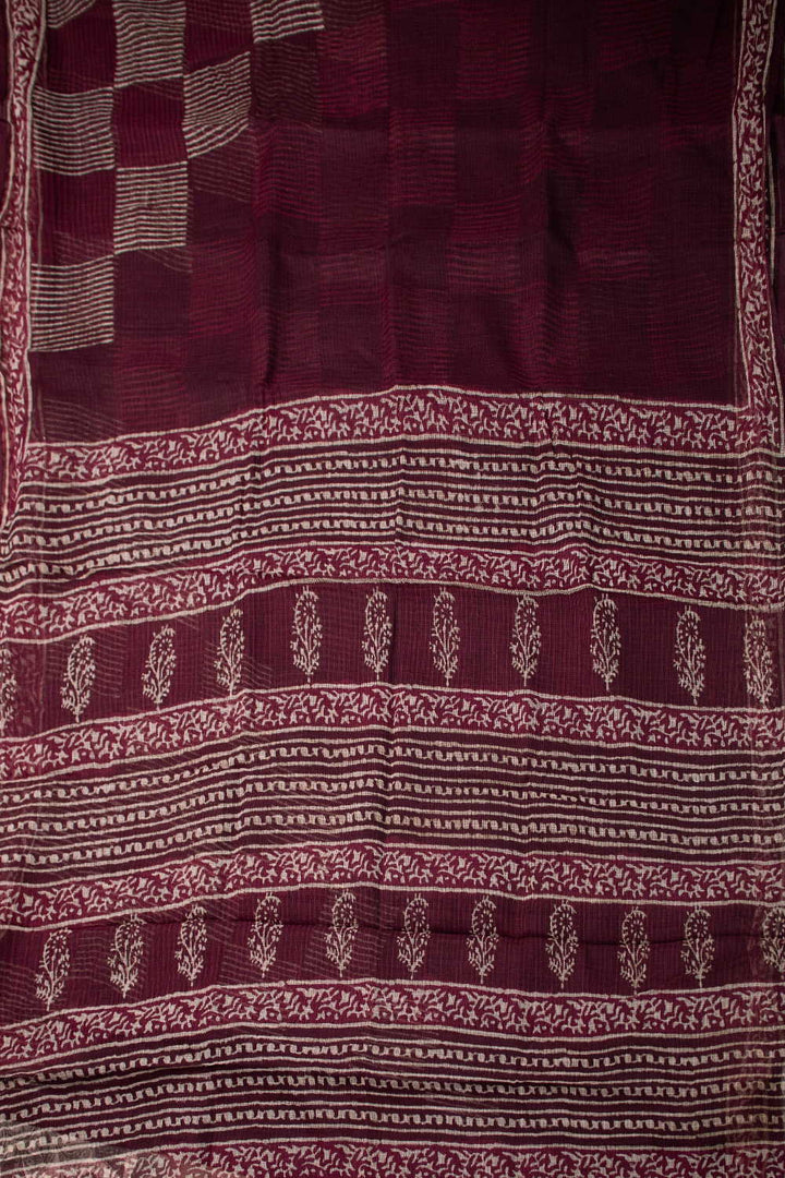 Block Printed Cotton Saree - Matkatus 