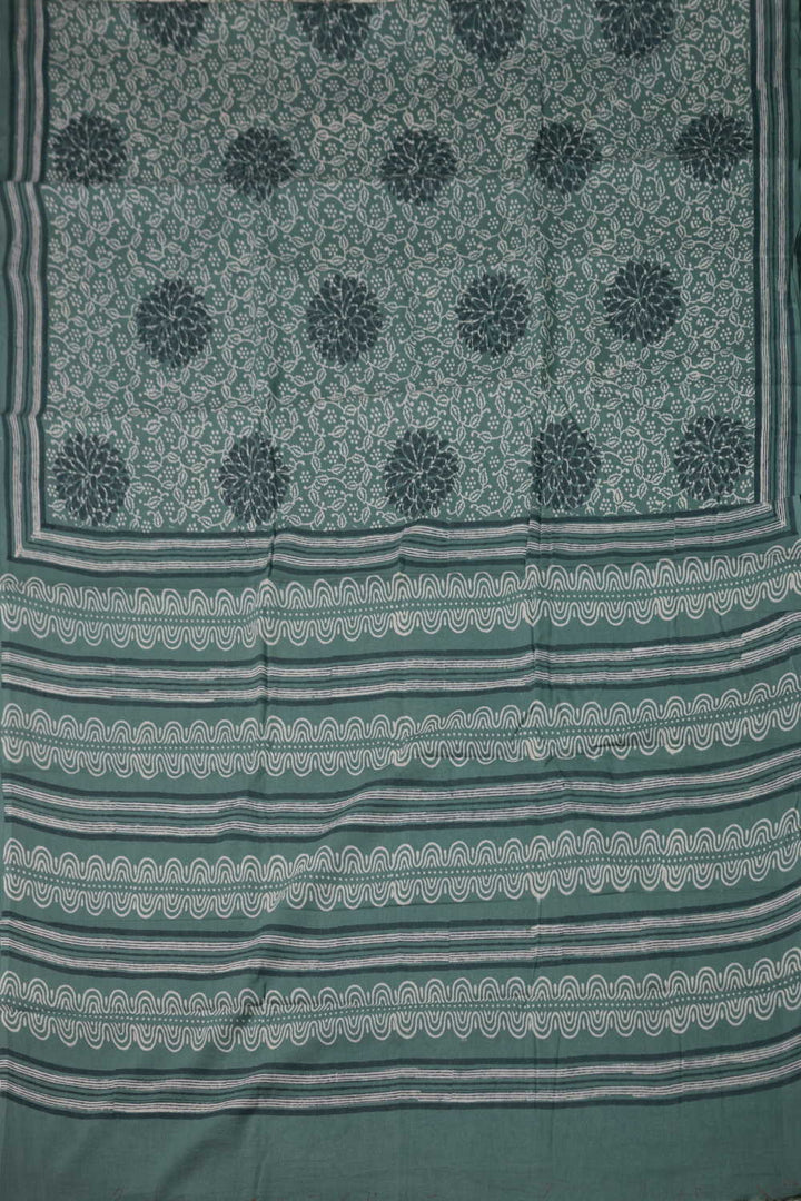 Block Printed Cotton Saree - Matkatus 