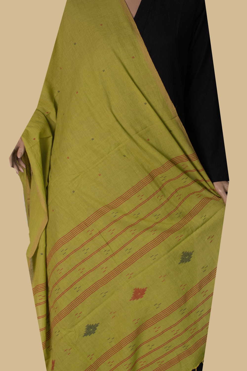 Jamdani Cotton Dupatta - Matkatus