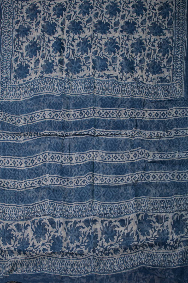 Block Printed Cotton Saree - Matkatus 