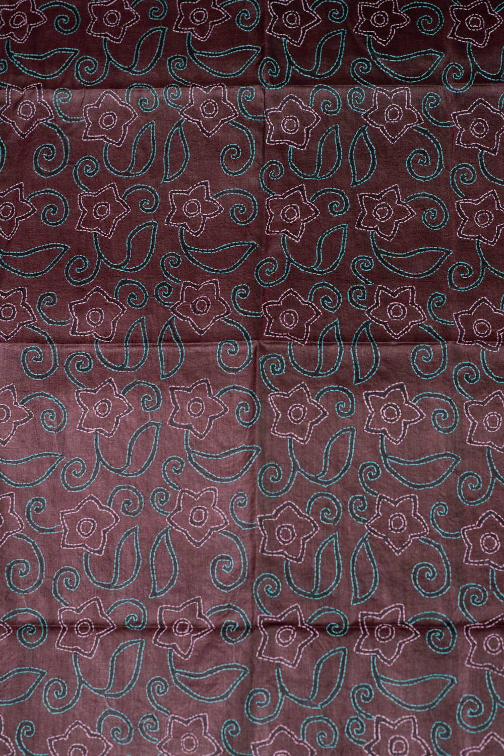 Shimmery Brown Kantha Tussar Silk Blouse