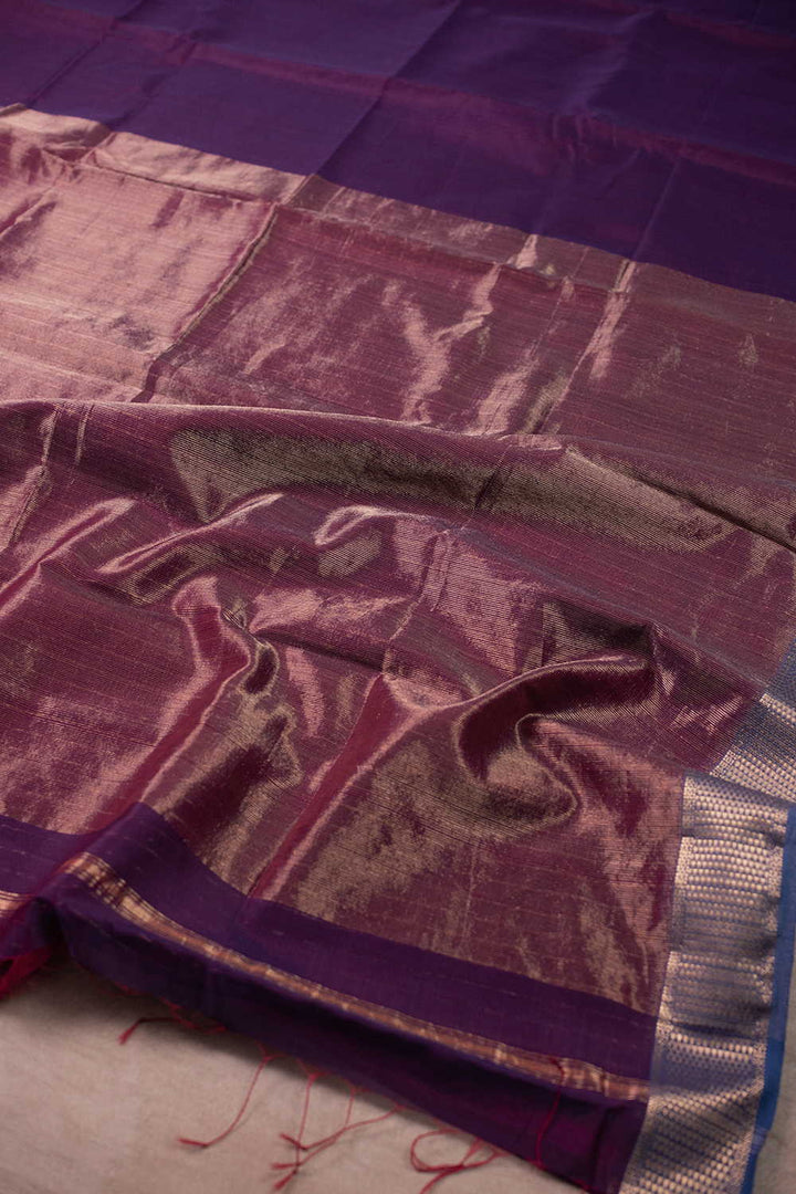 Mulberry Purple Maheshwari Silk Cotton saree