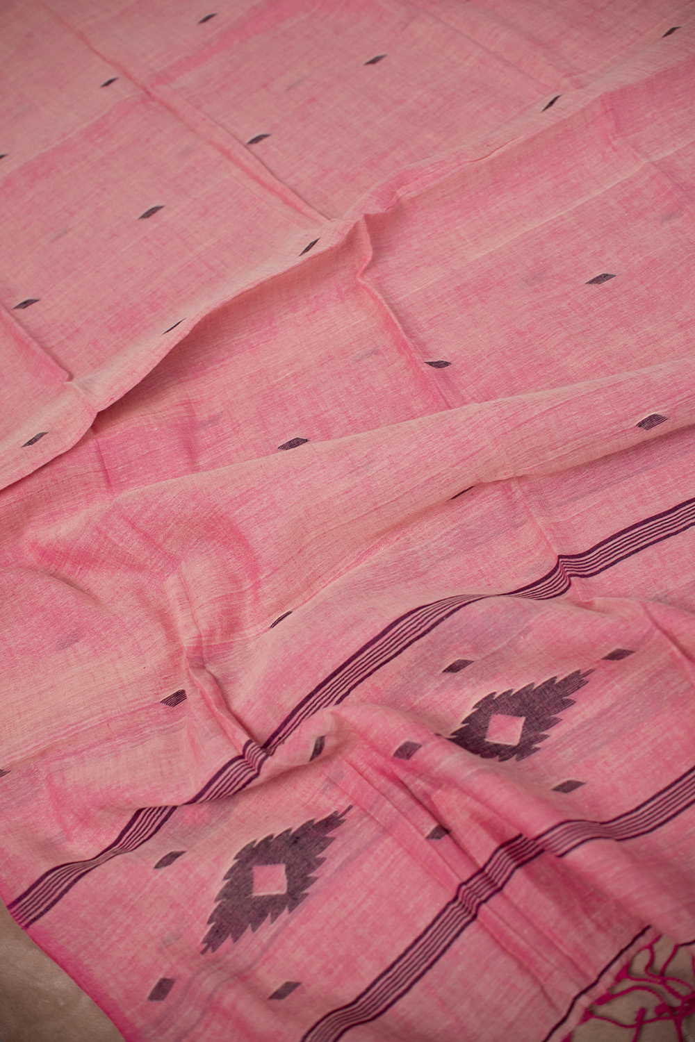 Dual Shaded Pink Jamdani Cotton Dupatta