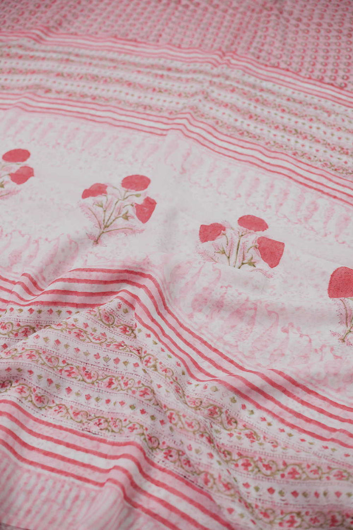 Baby Pink Semi Georgette saree