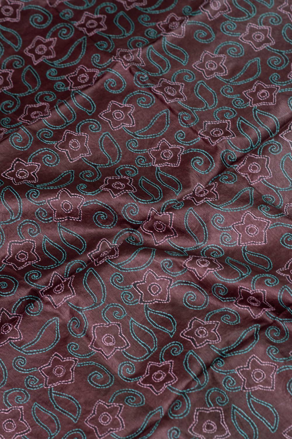 Shimmery Brown Kantha Tussar Silk Blouse