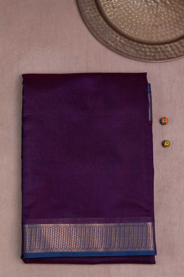 Mulberry Purple Maheshwari Silk Cotton saree