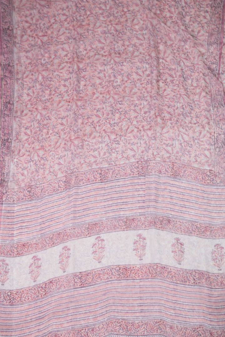 Leafy Floral Garden Semi Georgette saree