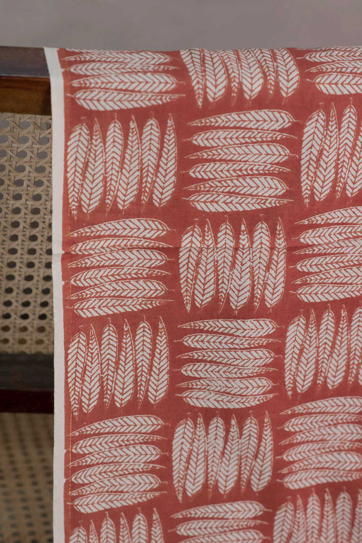 Leaf Pattern Bagru Cotton Fabric-0.5 m