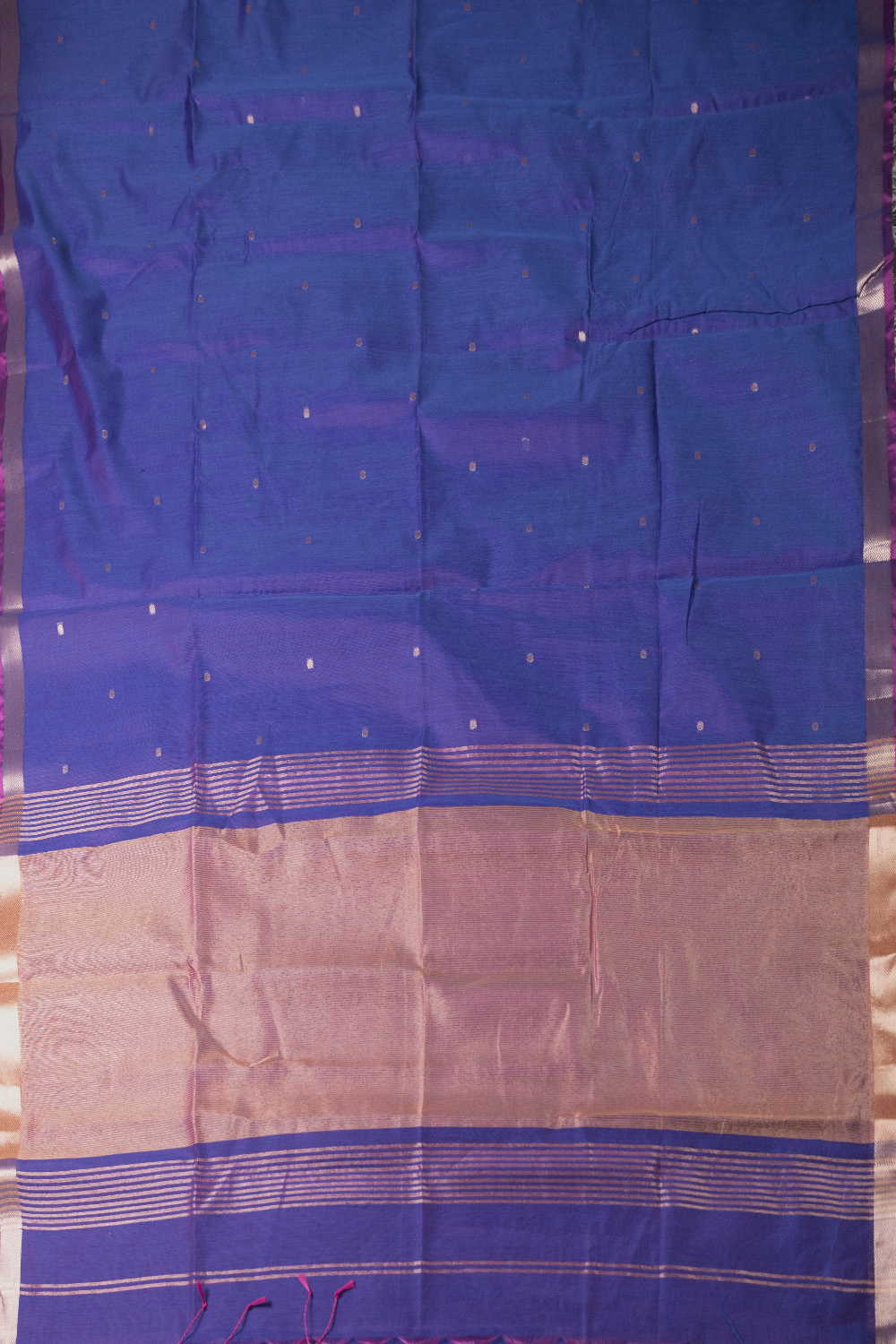 Pleasant Purple with Zari Butta Maheshwari Silk Cotton saree