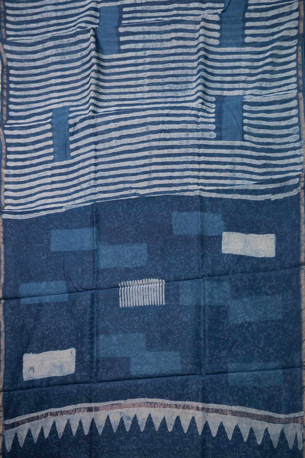 Block Printed Silk Cotton Saree - Matkatus 