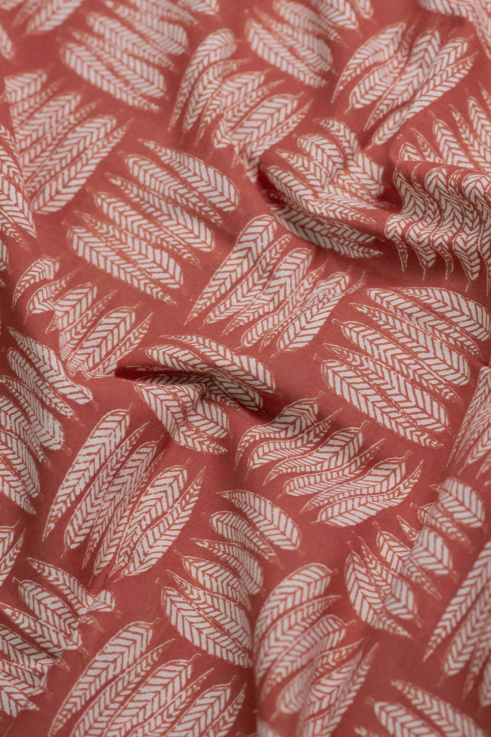 Leaf Pattern Bagru Cotton Fabric-0.5 m