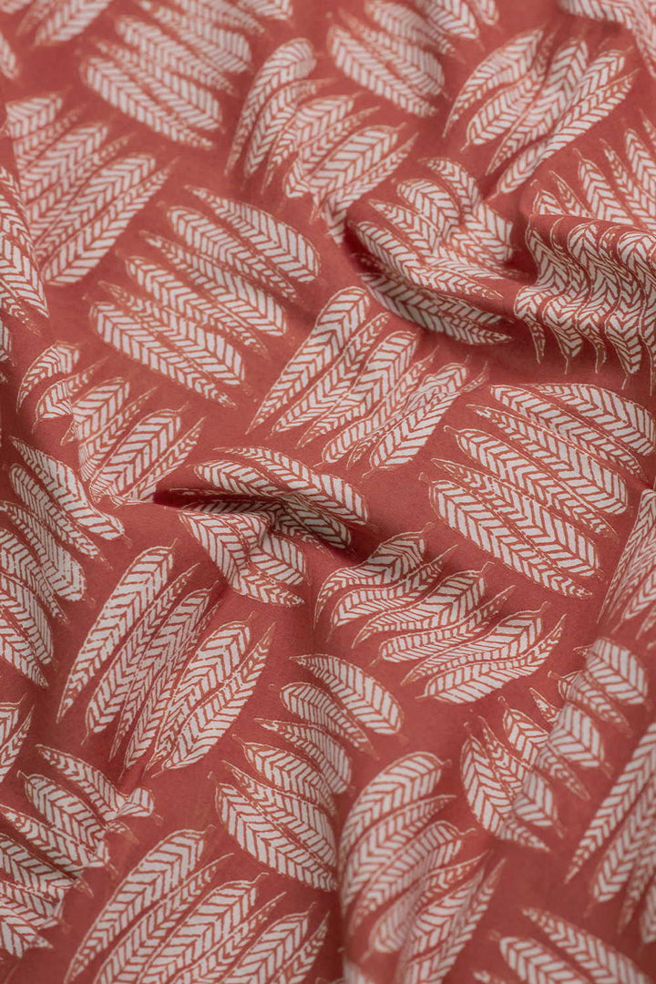 Leaf Pattern Bagru Cotton Fabric-0.5 m