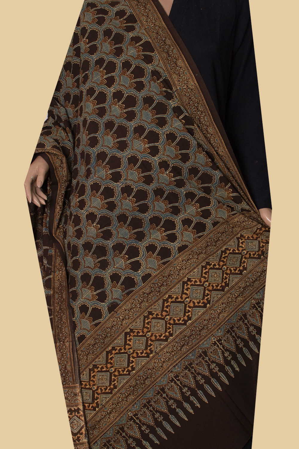 Ajrak Cotton Dupatta - Matkatus 