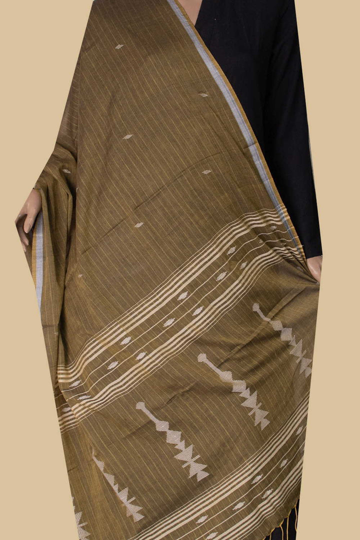 Jamdani Cotton Dupatta - Matkatus