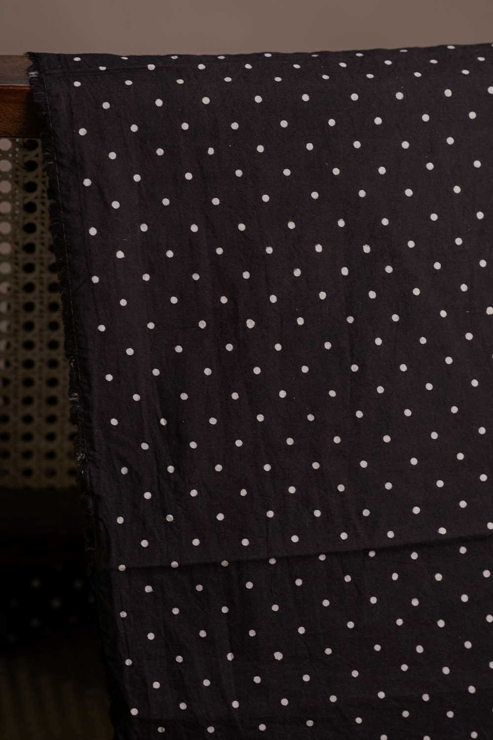 Tiny Dots - Black Ajrak Cotton Fabric