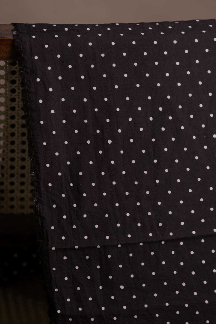 Tiny Dots - Black Ajrak Cotton Fabric