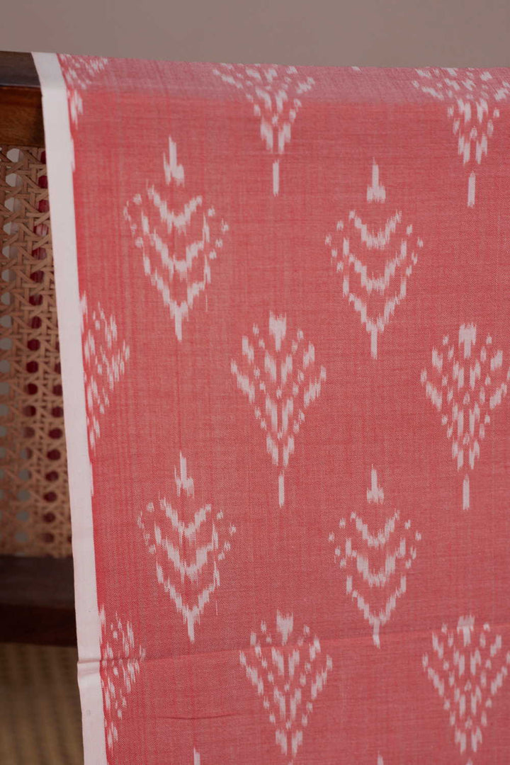 Pink Shaded Ikat Cotton Fabric