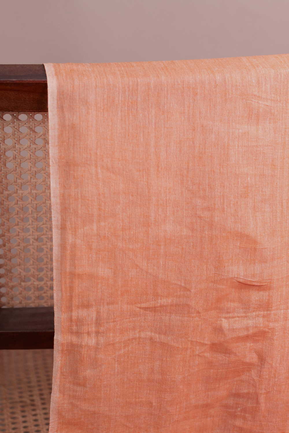 Soft Orange Handwoven Mul Cotton Fabric-0.8 m
