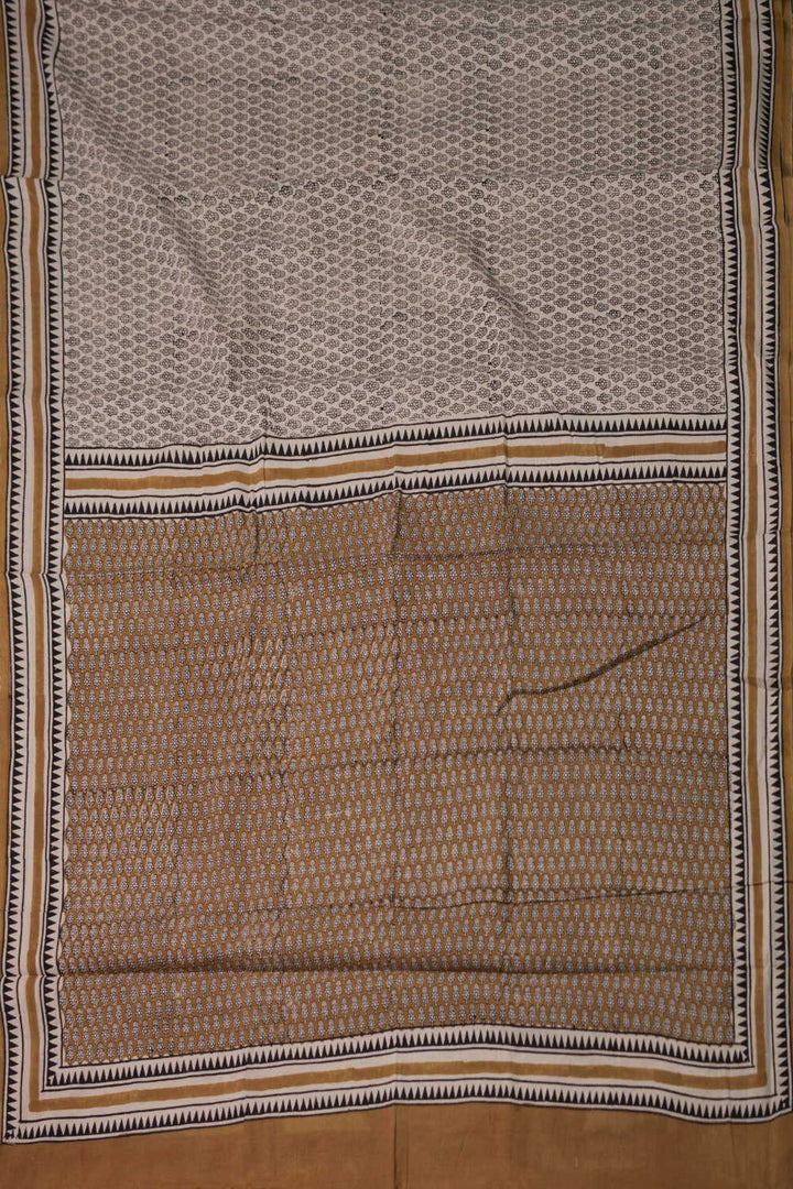 Block Printed Cotton Saree - Matkatus 