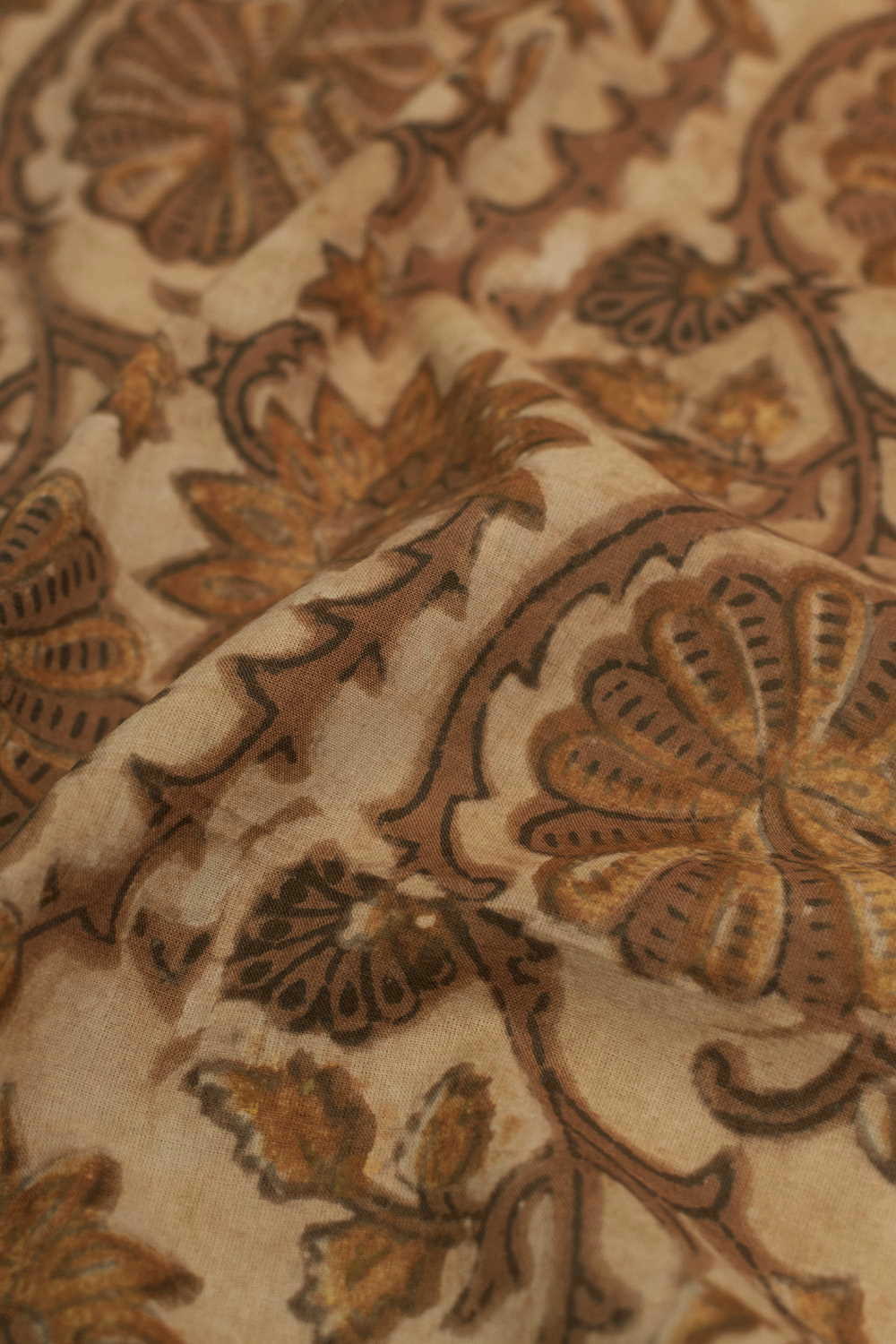 Big Floral Design Bagru Cotton Fabric-0.5 M