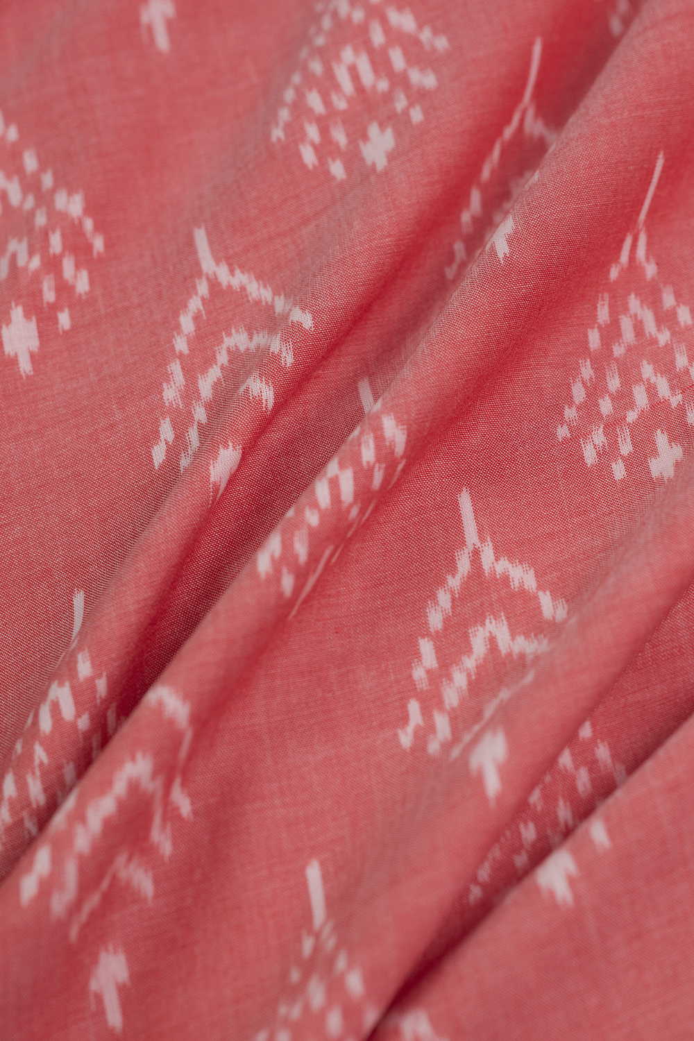 Pink Shaded Ikat Cotton Fabric
